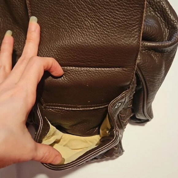 Authentic Bottega Veneta dark chocolate Intrecciato Cervo Cocker Satchel Hobo - Picture 4 of 13